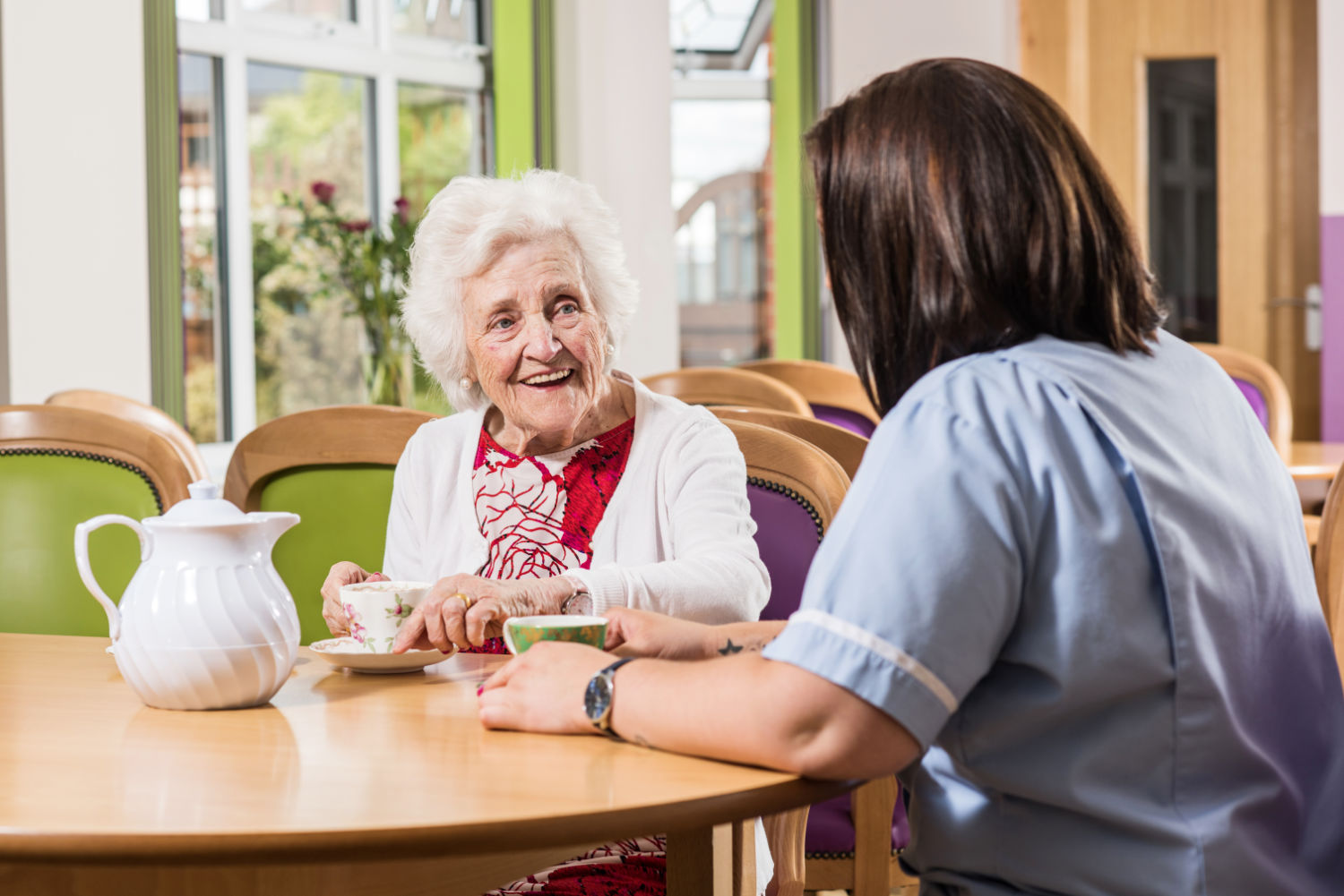 Cup of tea served in the dining room
