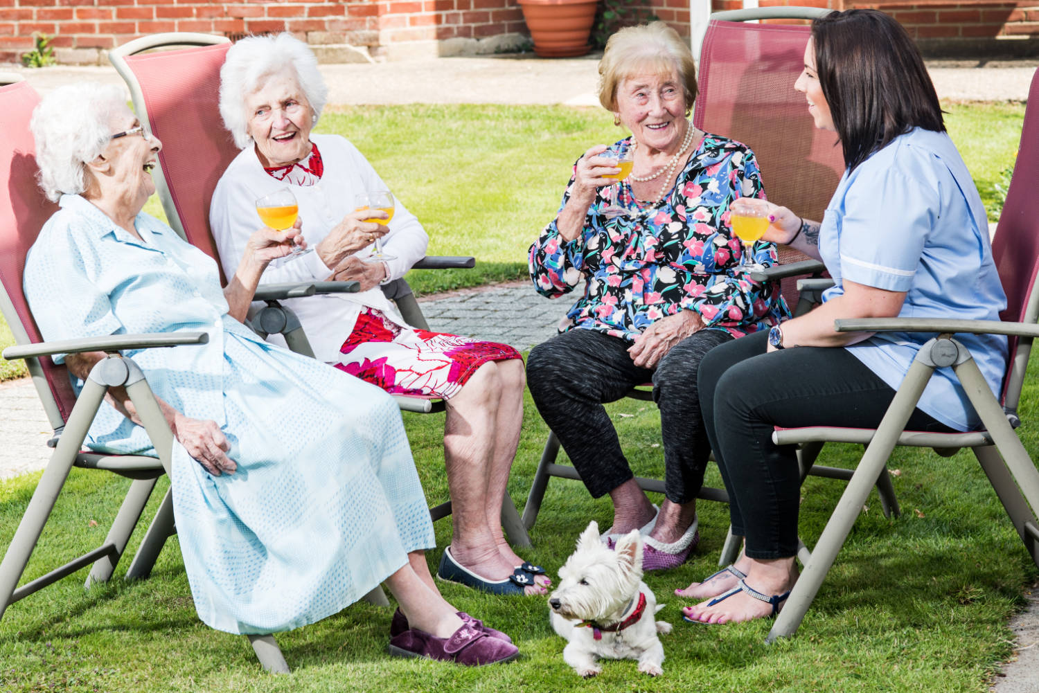 Residents enjoying the garden