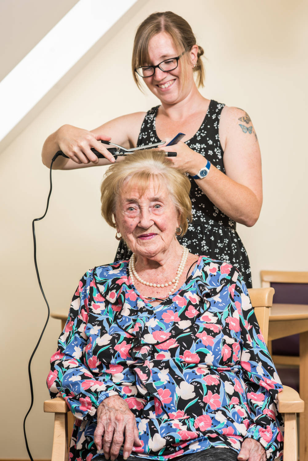 Resident enjoying a good hair day at Carlton House
